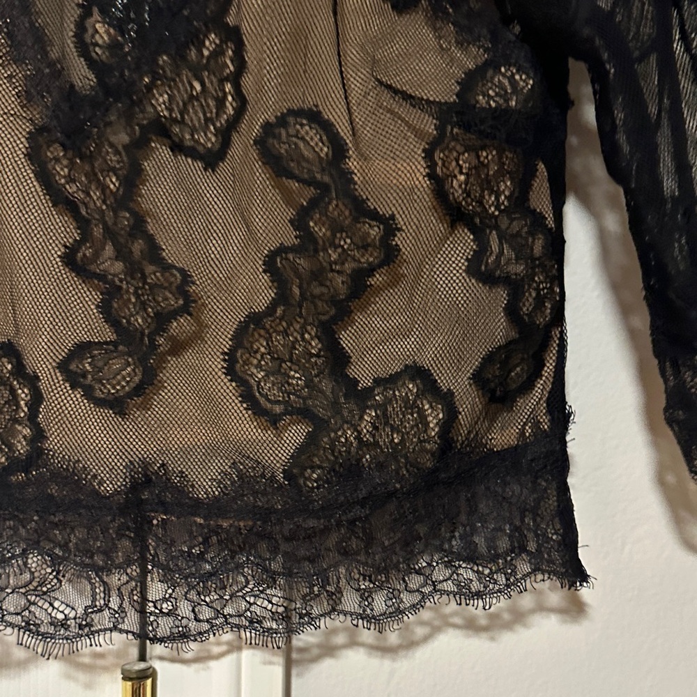 Anthropologie Black Lace Cropped Top • XS • NWT - Picture 6 of 14